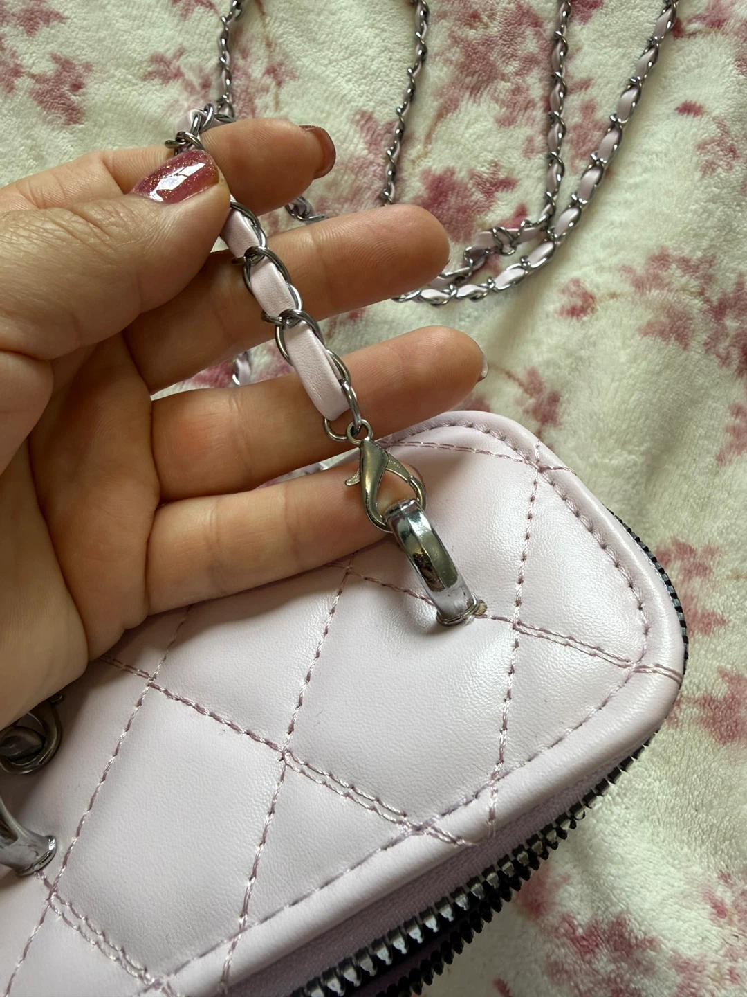 Lilac Quilted Bag with Rhinestones ⚽️ - photo 5