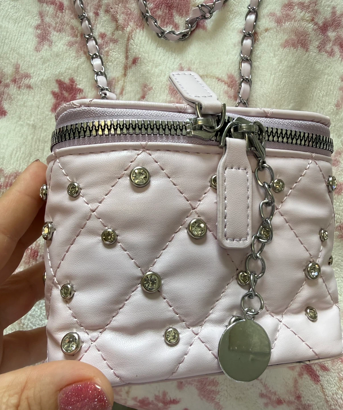 Lilac Quilted Bag with Rhinestones ⚽️ - photo 2