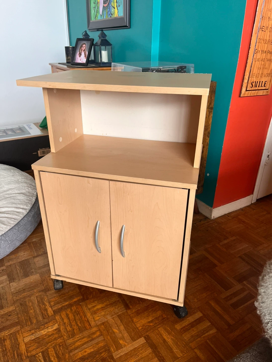 Microwave stand with storage - photo 2