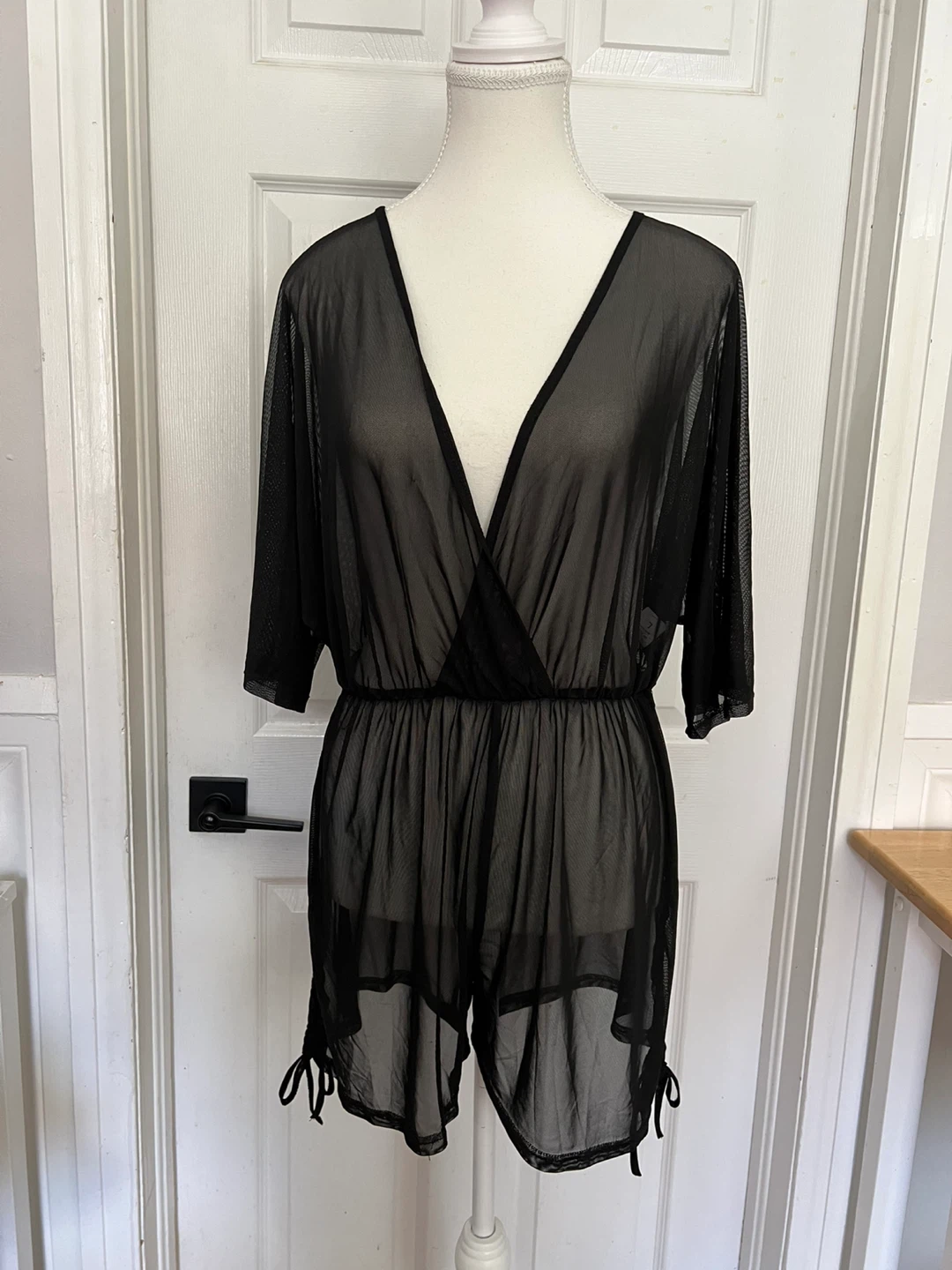 ⚽ Black Mesh Romper Cover-Up