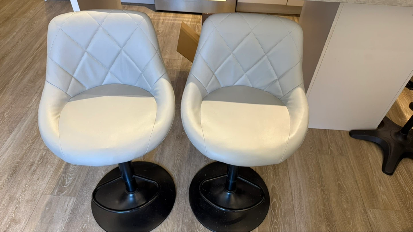 Set of 2 Grey Adjustable Bar Stools - photo 2