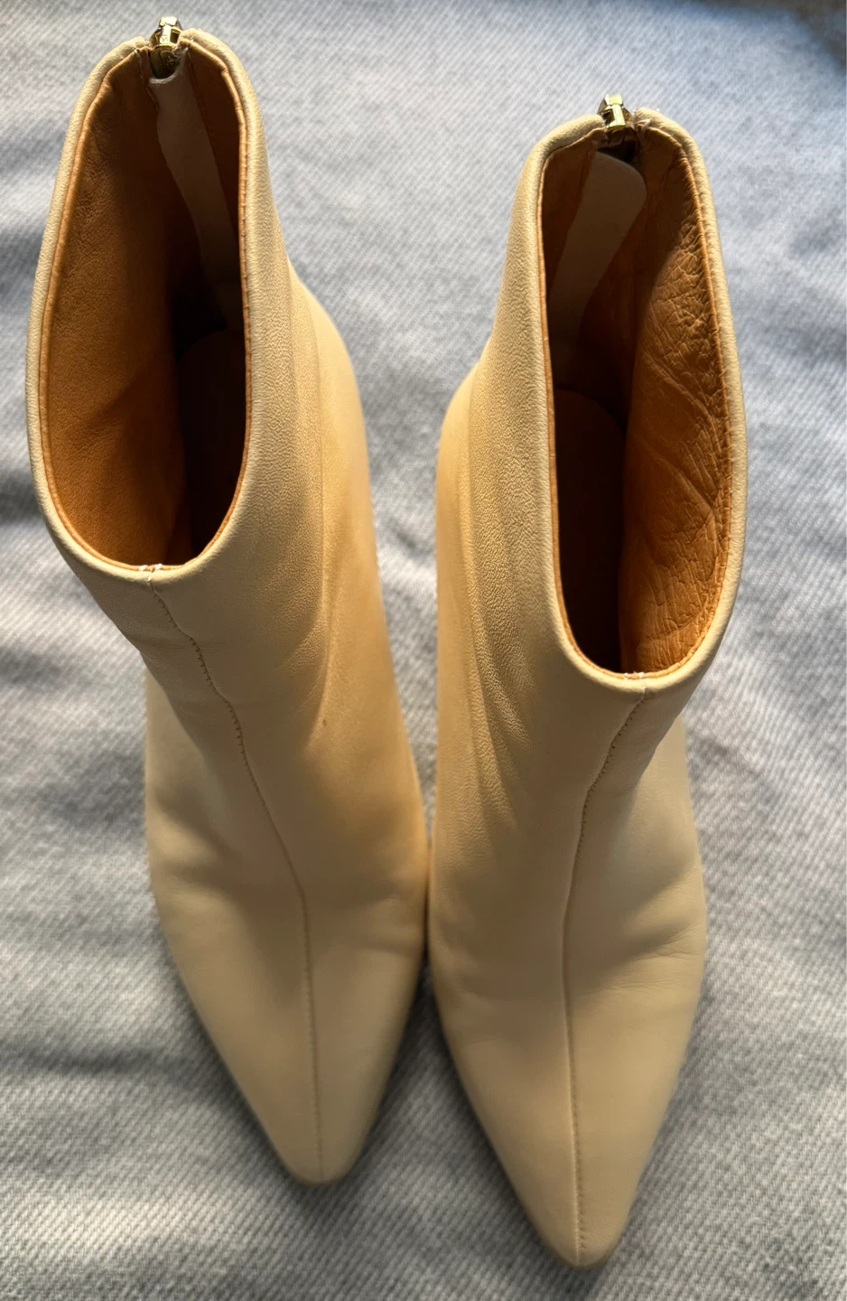 Cream Leather Ankle Booties - photo 3