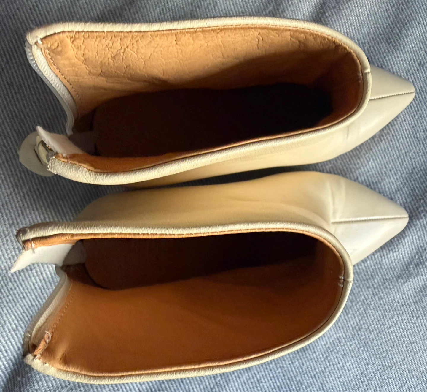 Cream Leather Ankle Booties - photo 5