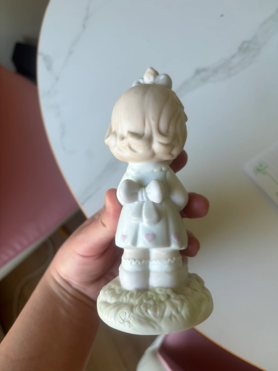 ⚽ vintage Precious moments cute girl with frog - photo 2