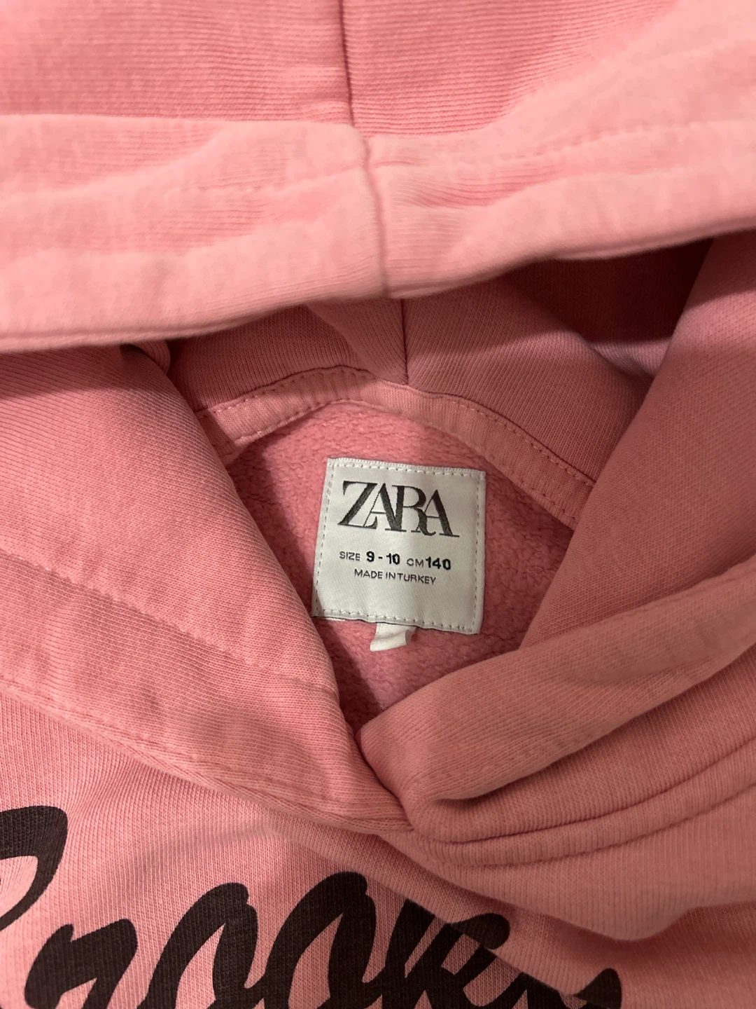 ZARA Girl’s Pink Brooklyn Crop Hoodie Sweatshirt - SZ 9-10 ⚽️ - photo 2