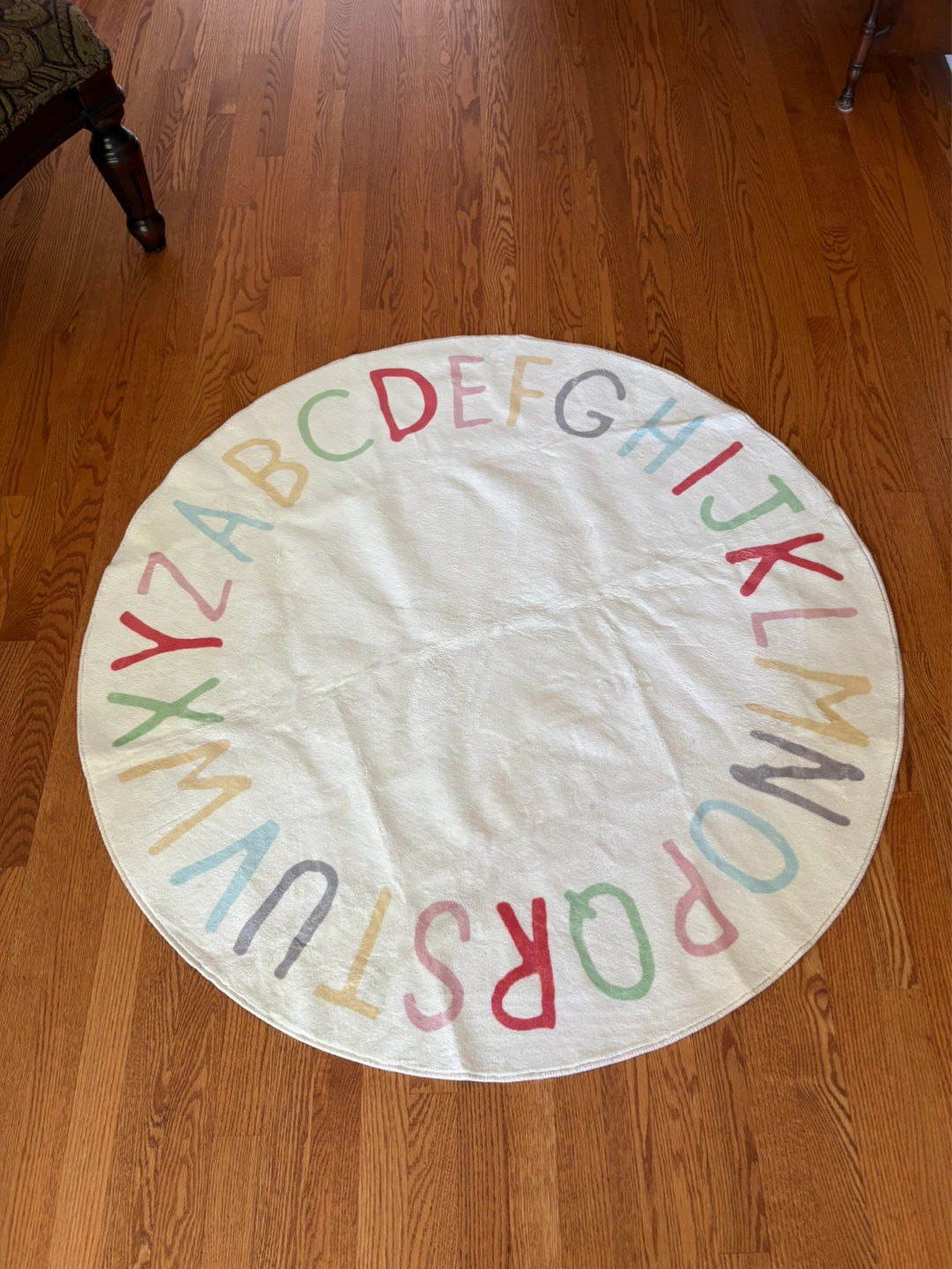 Round Alphabet Area Rug 4ft