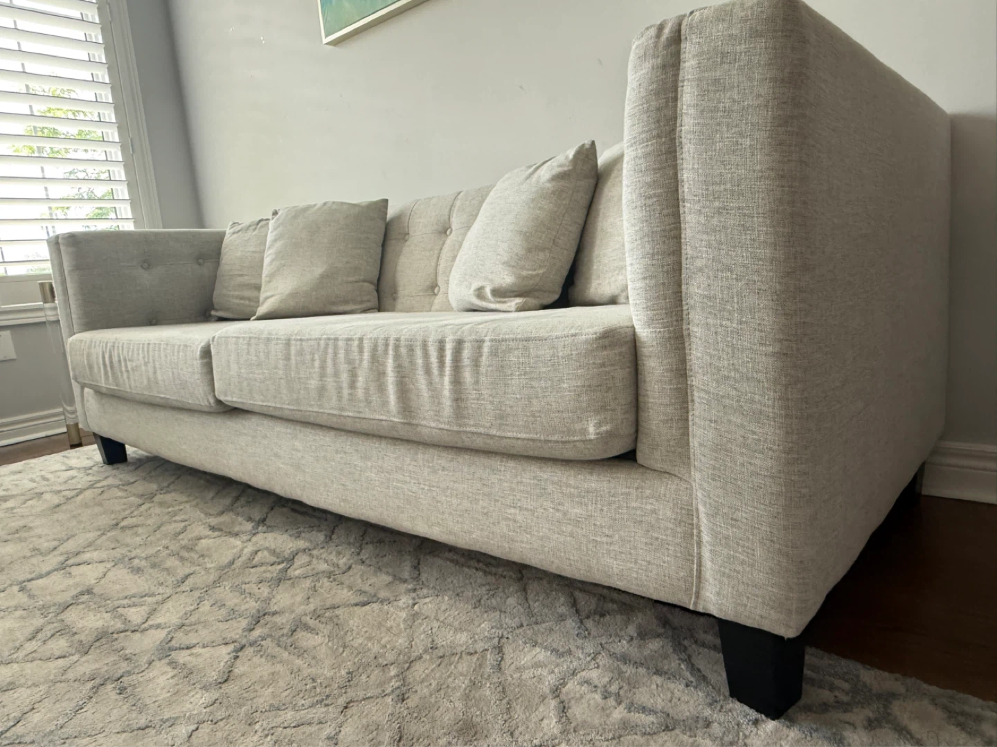 Light Beige Sofa with Tufted Back - photo 3