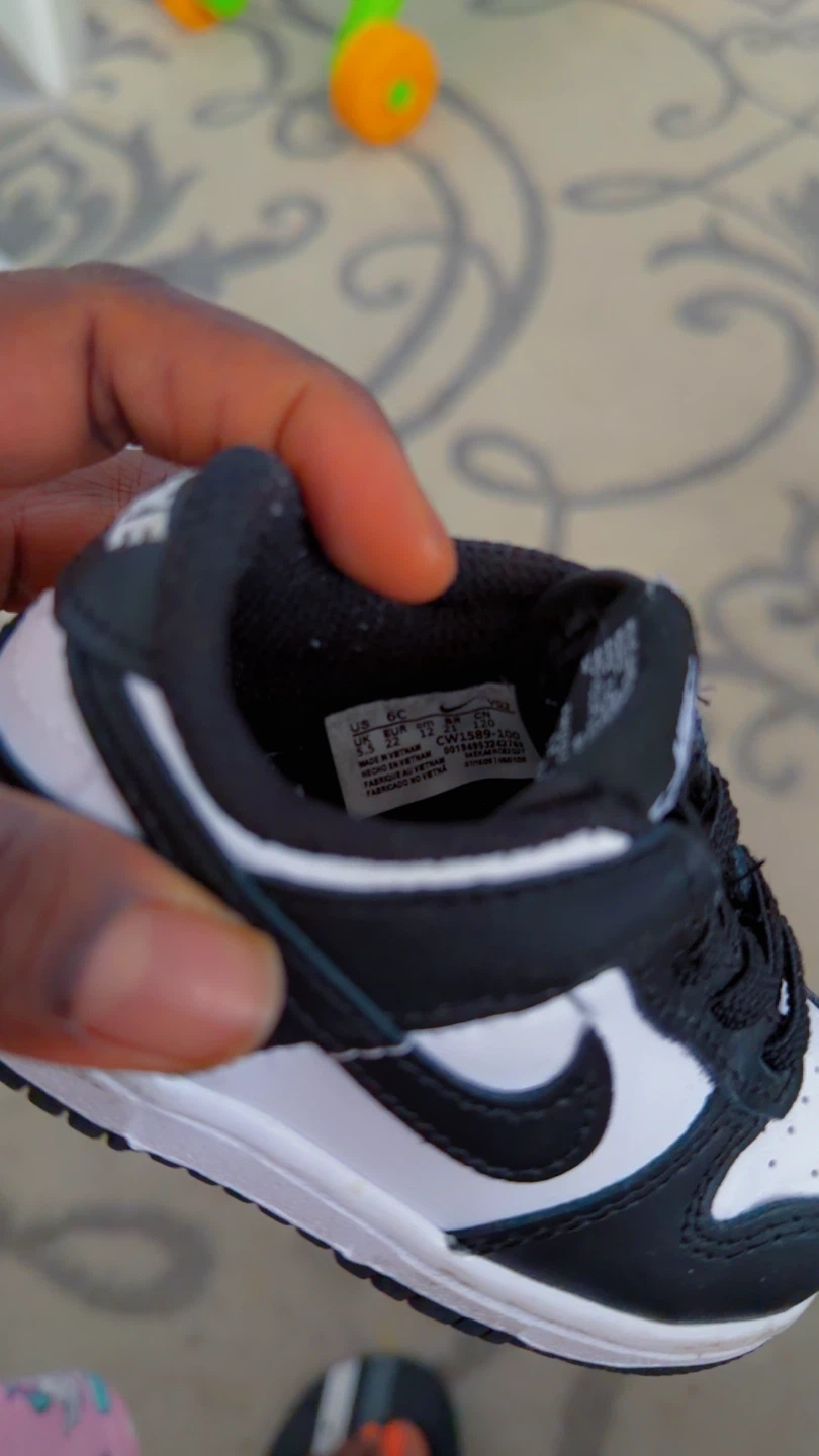 Nike Dunk Low TD Toddler Shoes Black White - photo 2