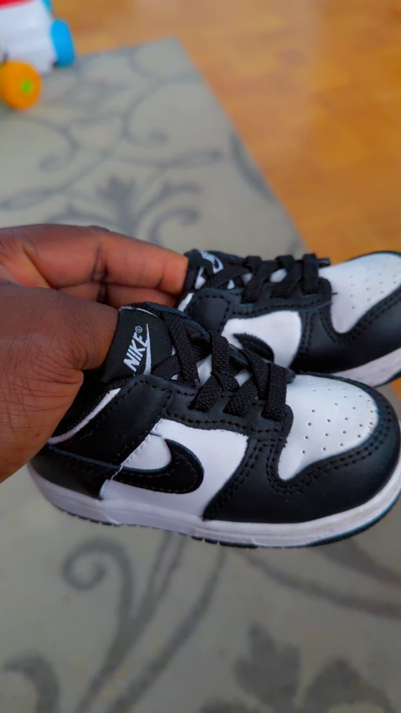 Nike Dunk Low TD Toddler Shoes Black White