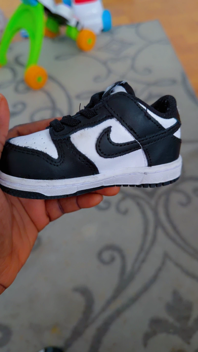 Nike Dunk Low TD Toddler Shoes Black White - photo 3