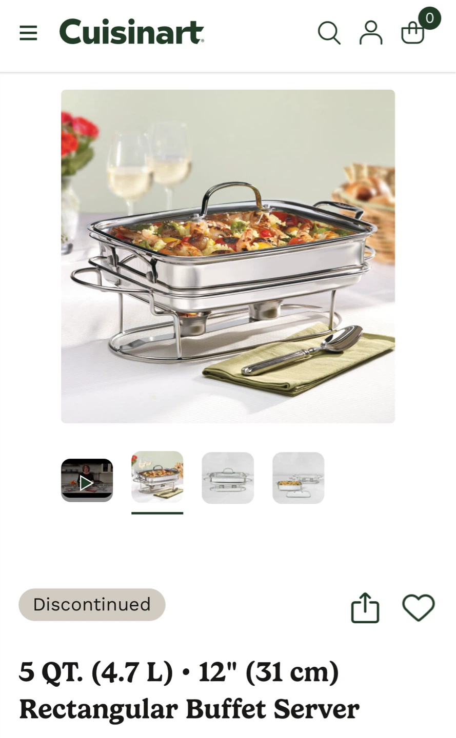 Cuisinart 5 QT Rectangular Buffet Server