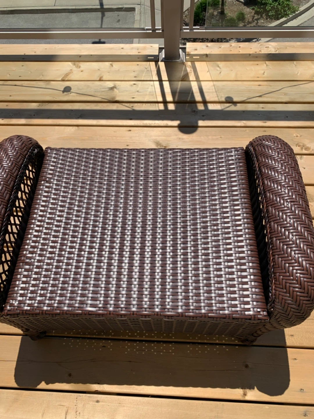 Wicker Patio Ottoman with Cushion - photo 3