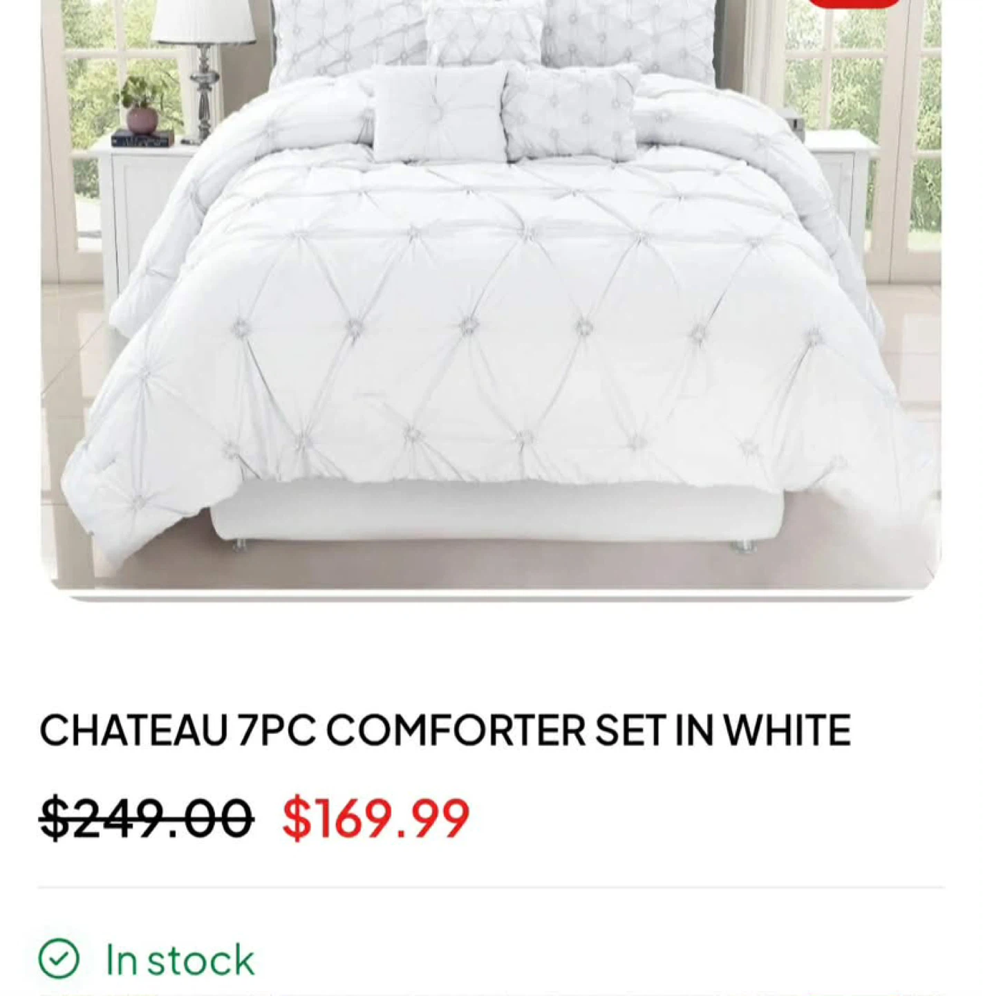Chateau 7pc King Comforter Set in White