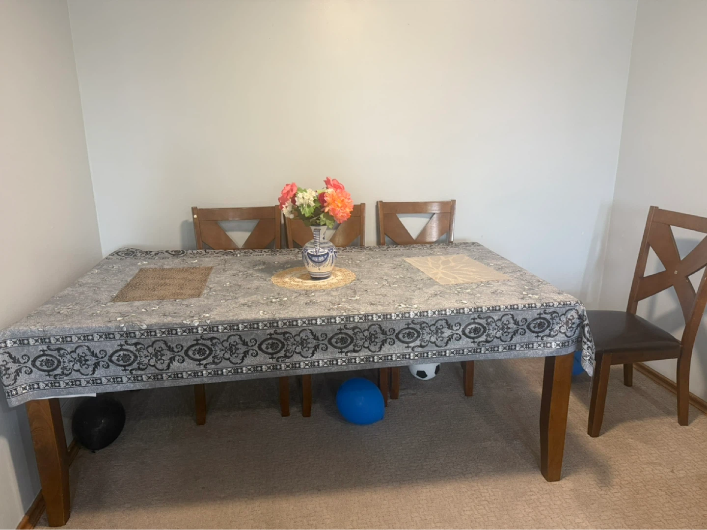 Wooden Dining Table with Chairs