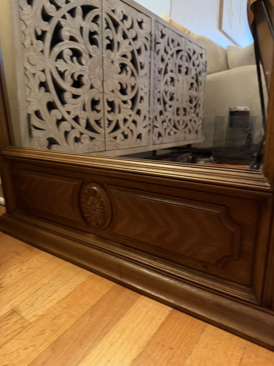 Vintage Style Ornate Wooden Mirror - photo 4