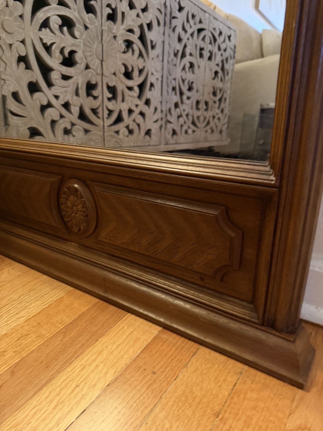 Vintage Style Ornate Wooden Mirror - photo 3