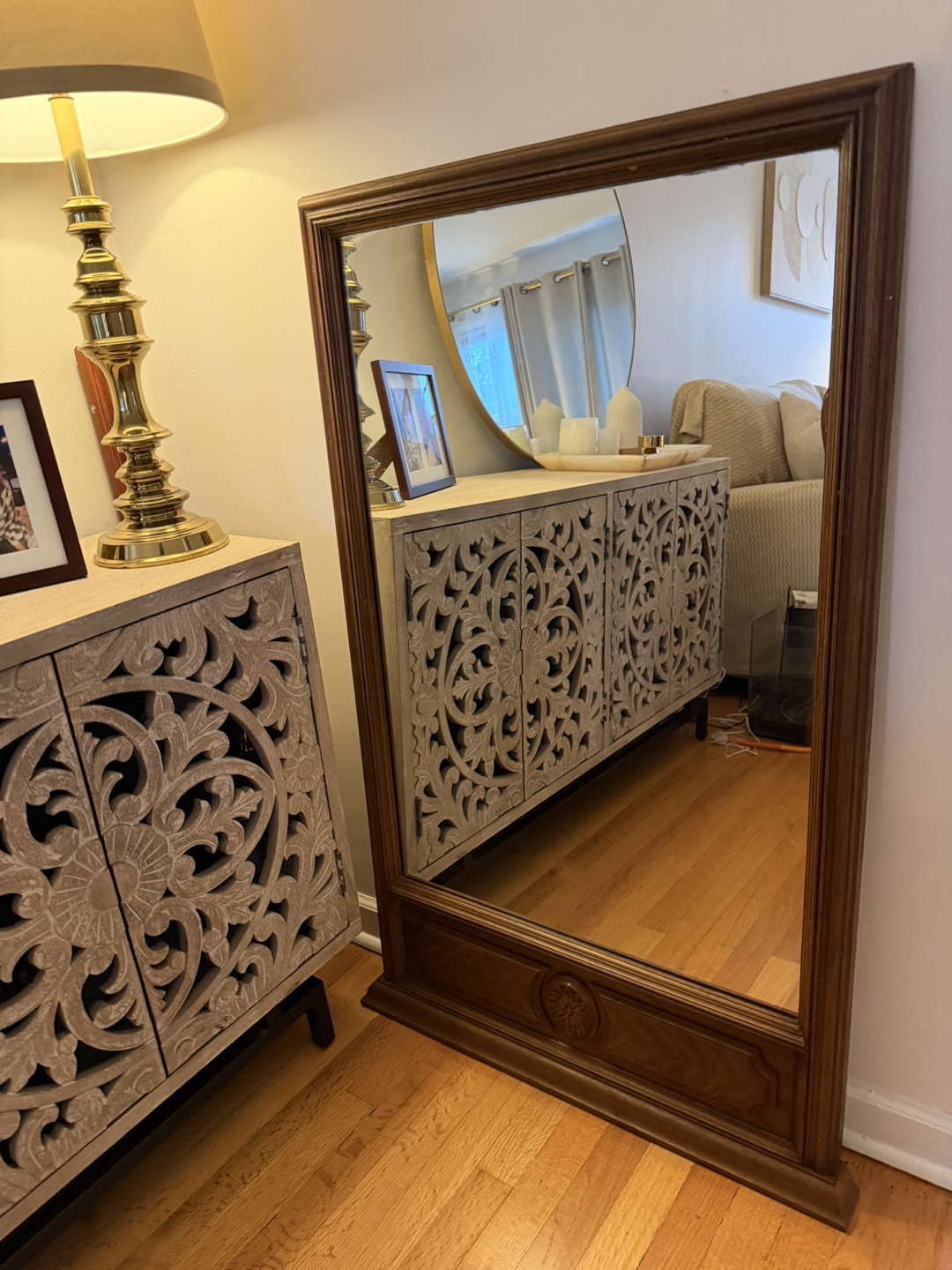 Vintage Style Ornate Wooden Mirror
