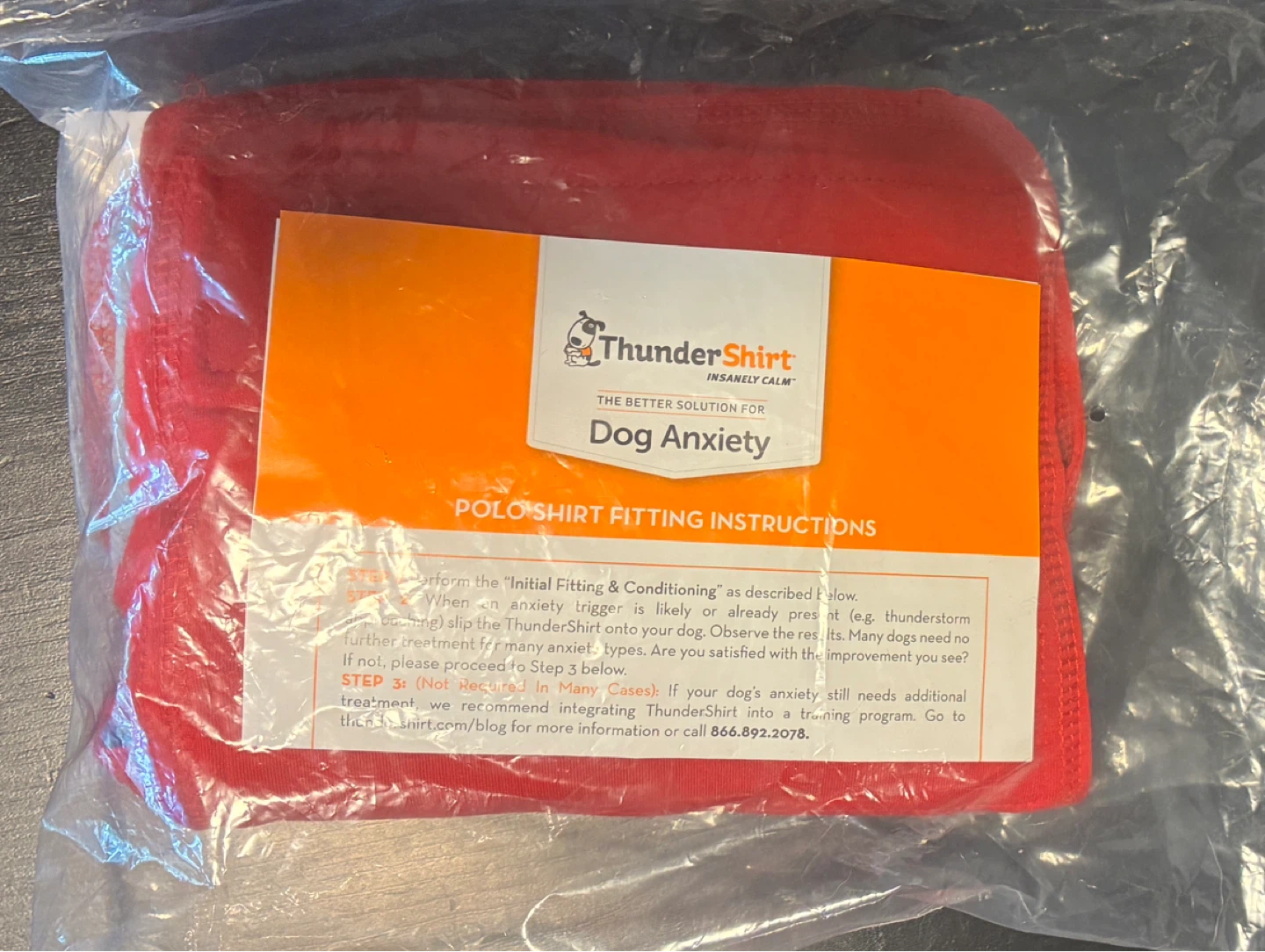ThunderShirt Dog Anxiety Polo Shirt XL Red