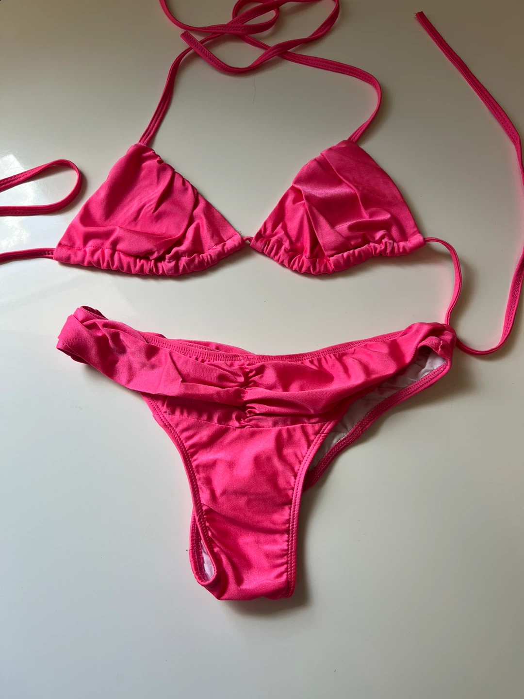 ⚽ New Hot Pink Ruched Bikini Set- S