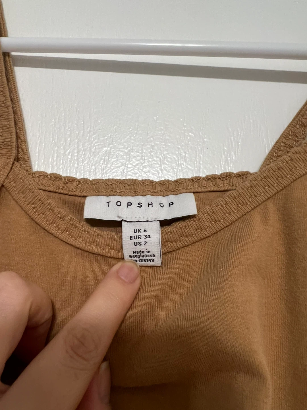 ⚽ Topshop Brown Cotton Camisole - UK 6 - photo 2