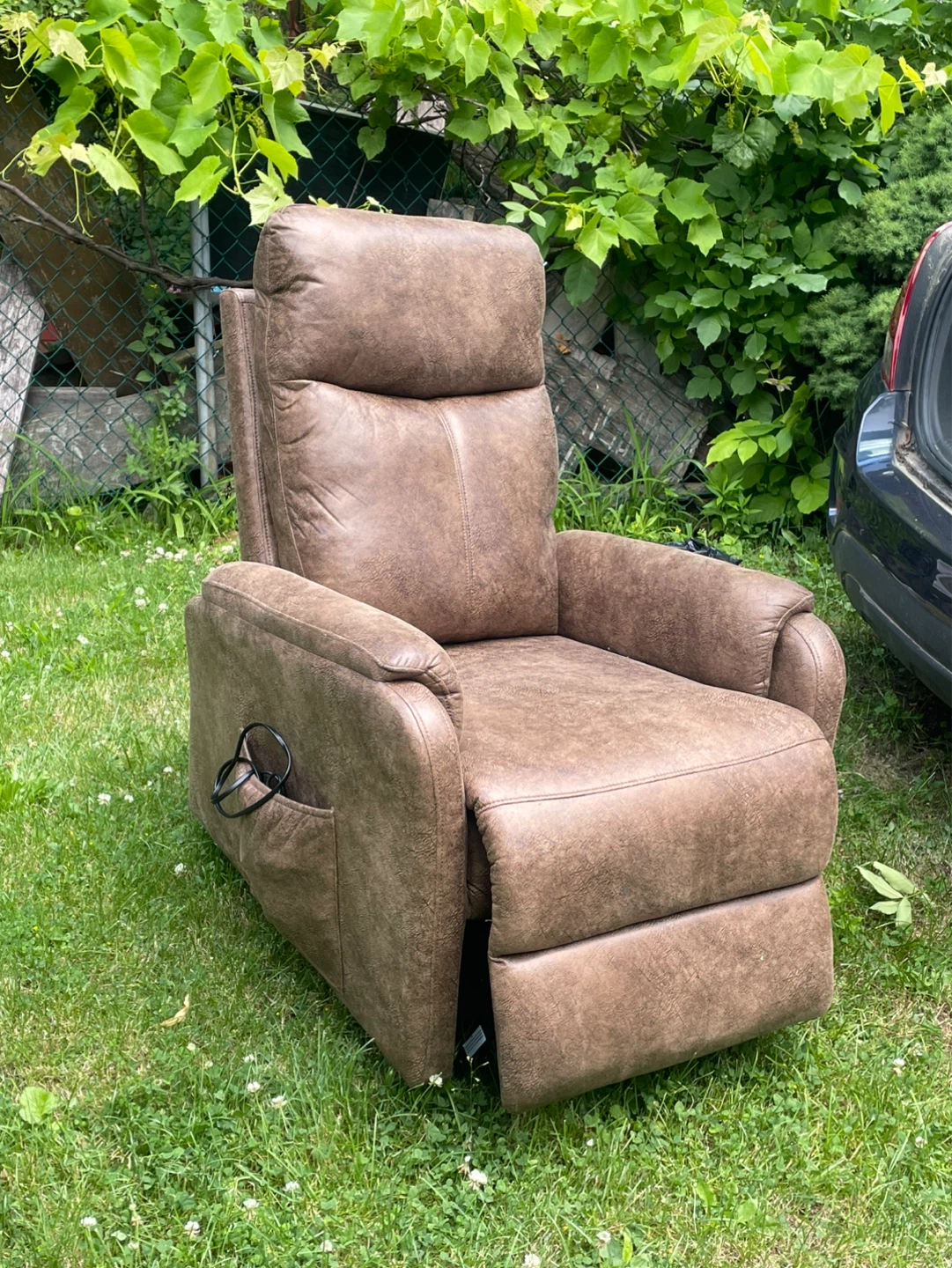 Brown Power Recliner Chair with Remote - photo 4