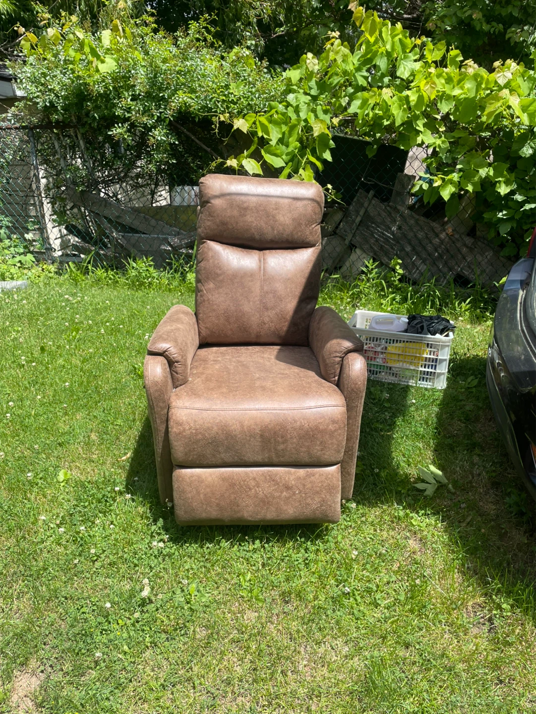 Brown Power Recliner Chair with Remote - photo 5