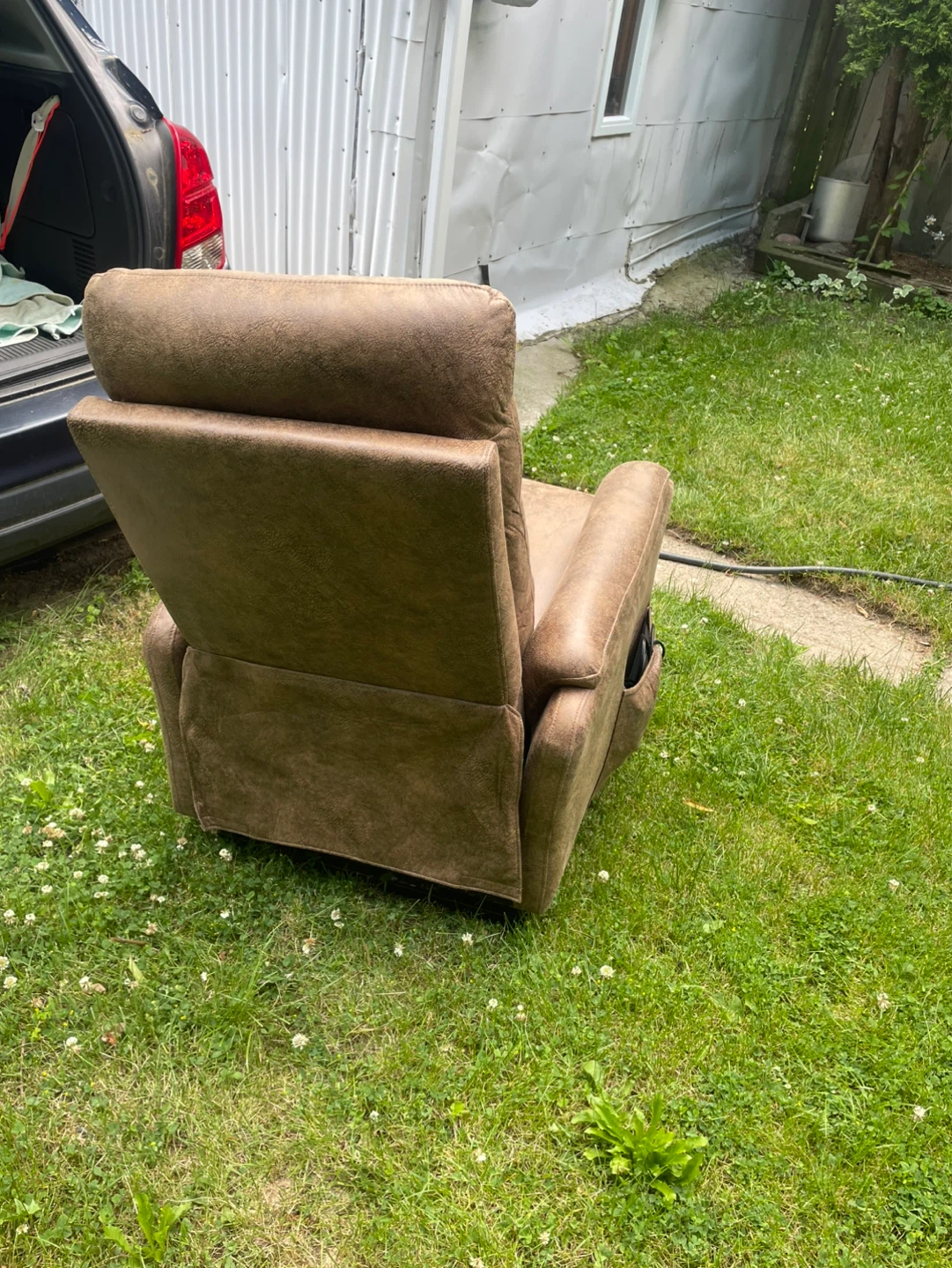 Brown Power Recliner Chair with Remote