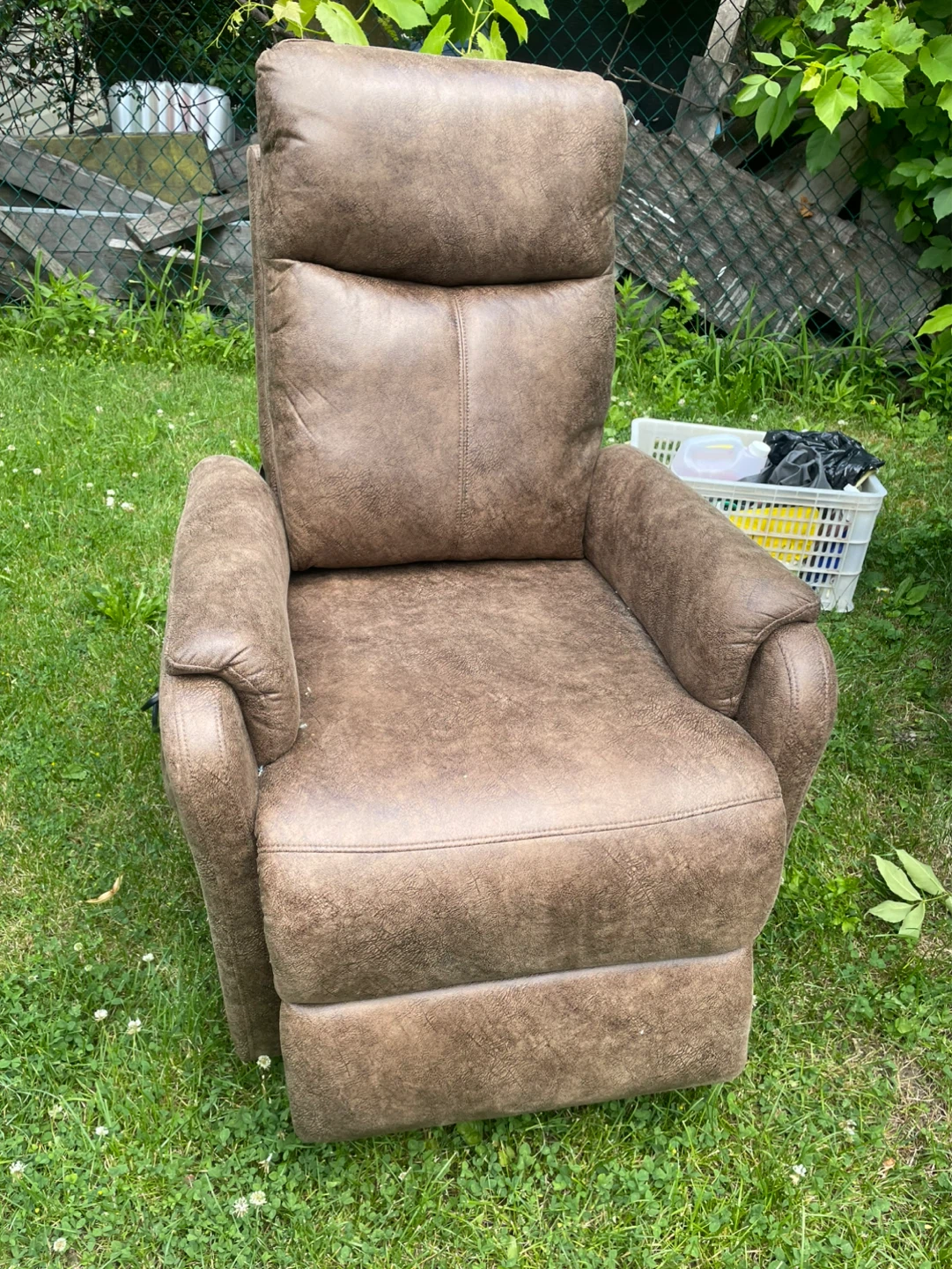Brown Power Recliner Chair with Remote - photo 3