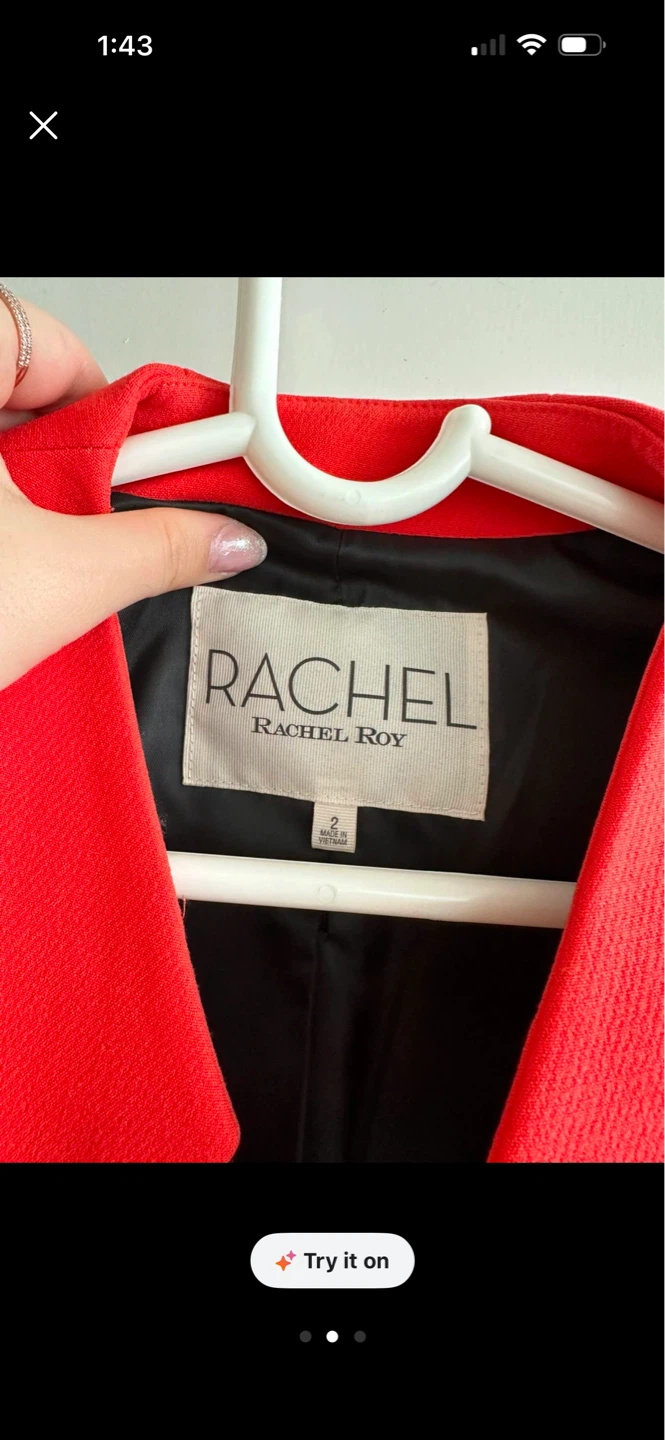 Rachel Rachel Roy Red Cropped Jacket ⚽️ - photo 2