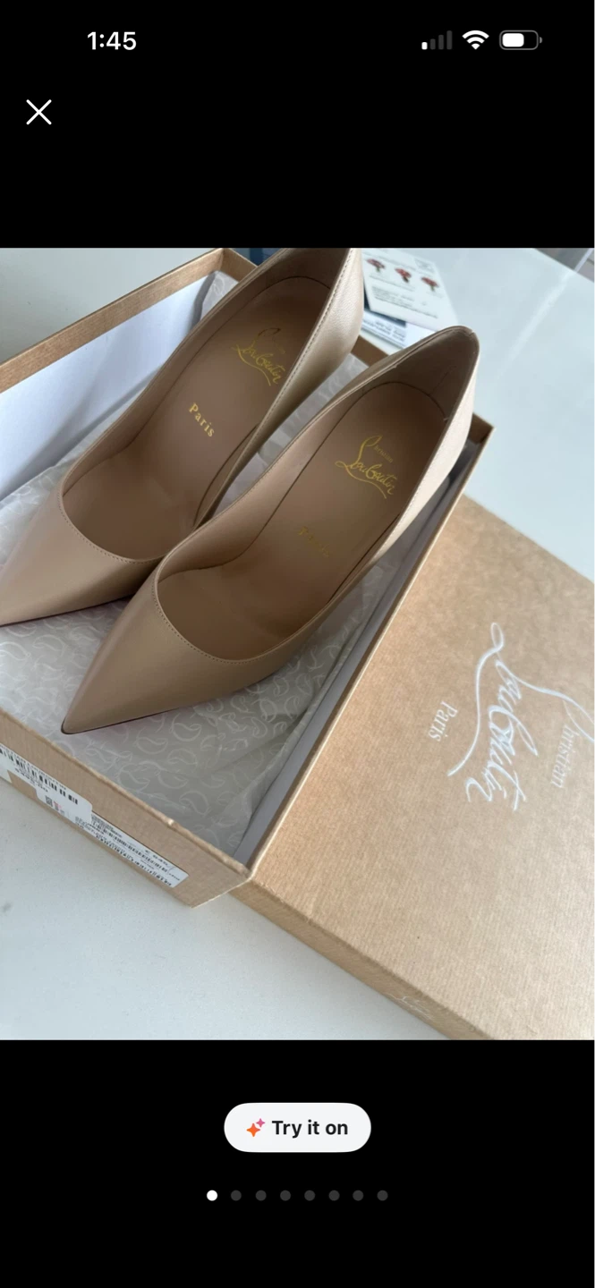 Christian Louboutin Nude Leather Pumps - Size 38 ⚽️