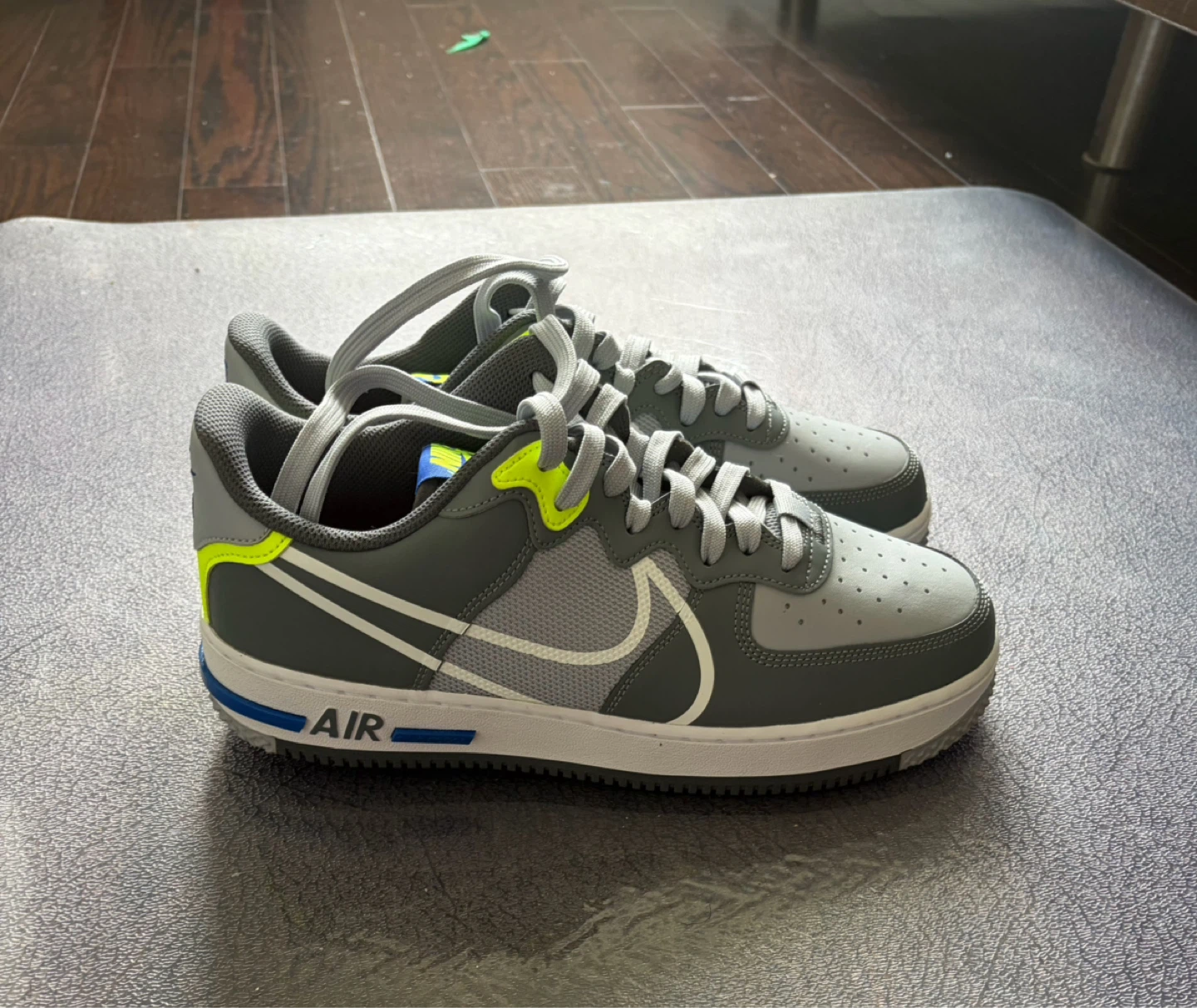 Nike Air Force 1 React Grey Neon - Size 10