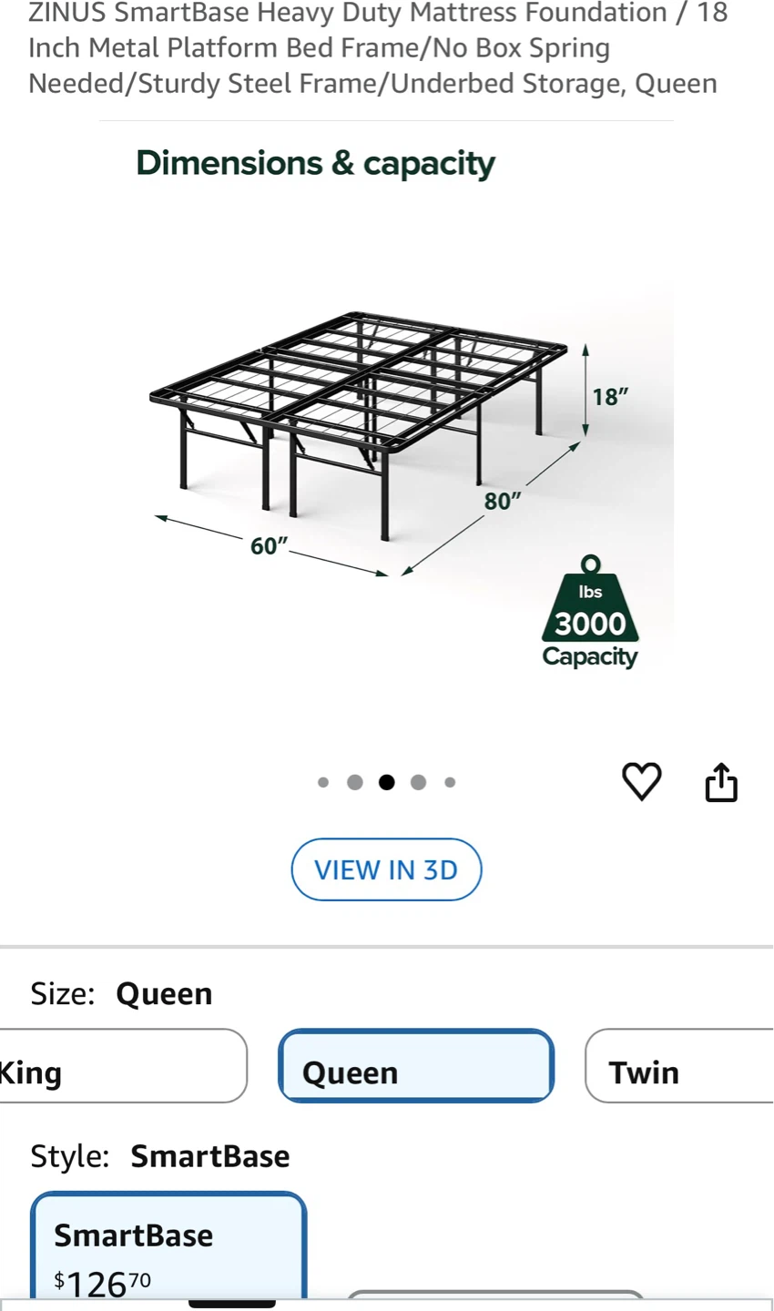 ZINUS SmartBase Queen Bed Frame