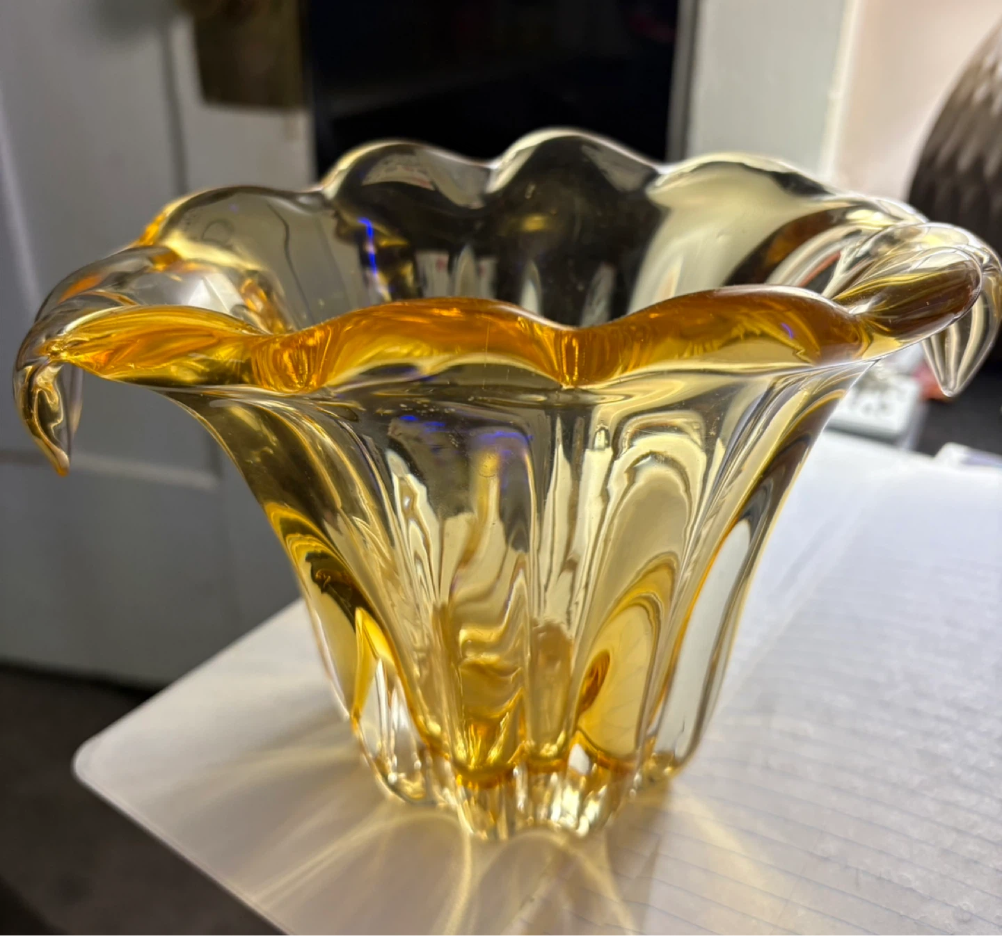 Amber Glass Vase