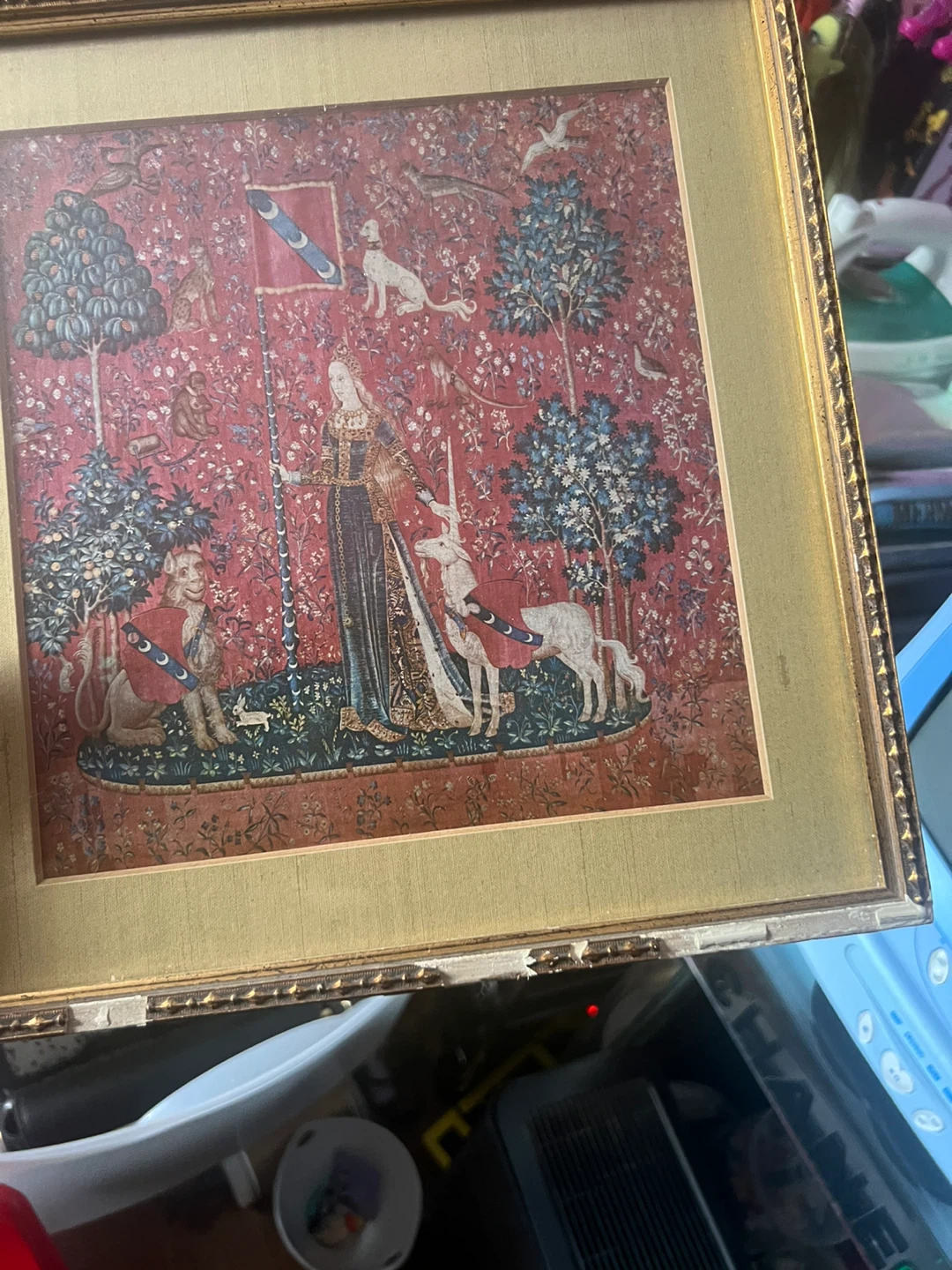 Framed "The Lady and the Unicorn" Tapestry Art Print ⚽ - photo 3