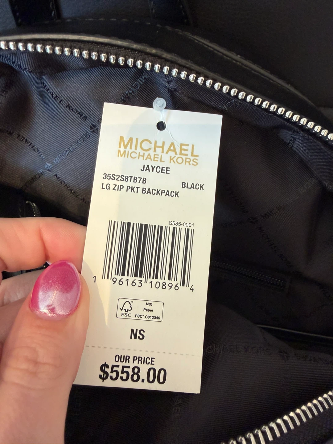 Michael Kors Jaycee LG Zip Pkt Backpack Black - photo 2
