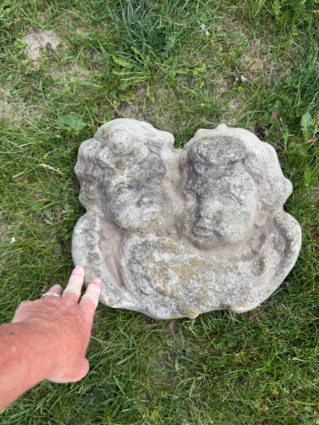 Stone Cherub Garden Decor