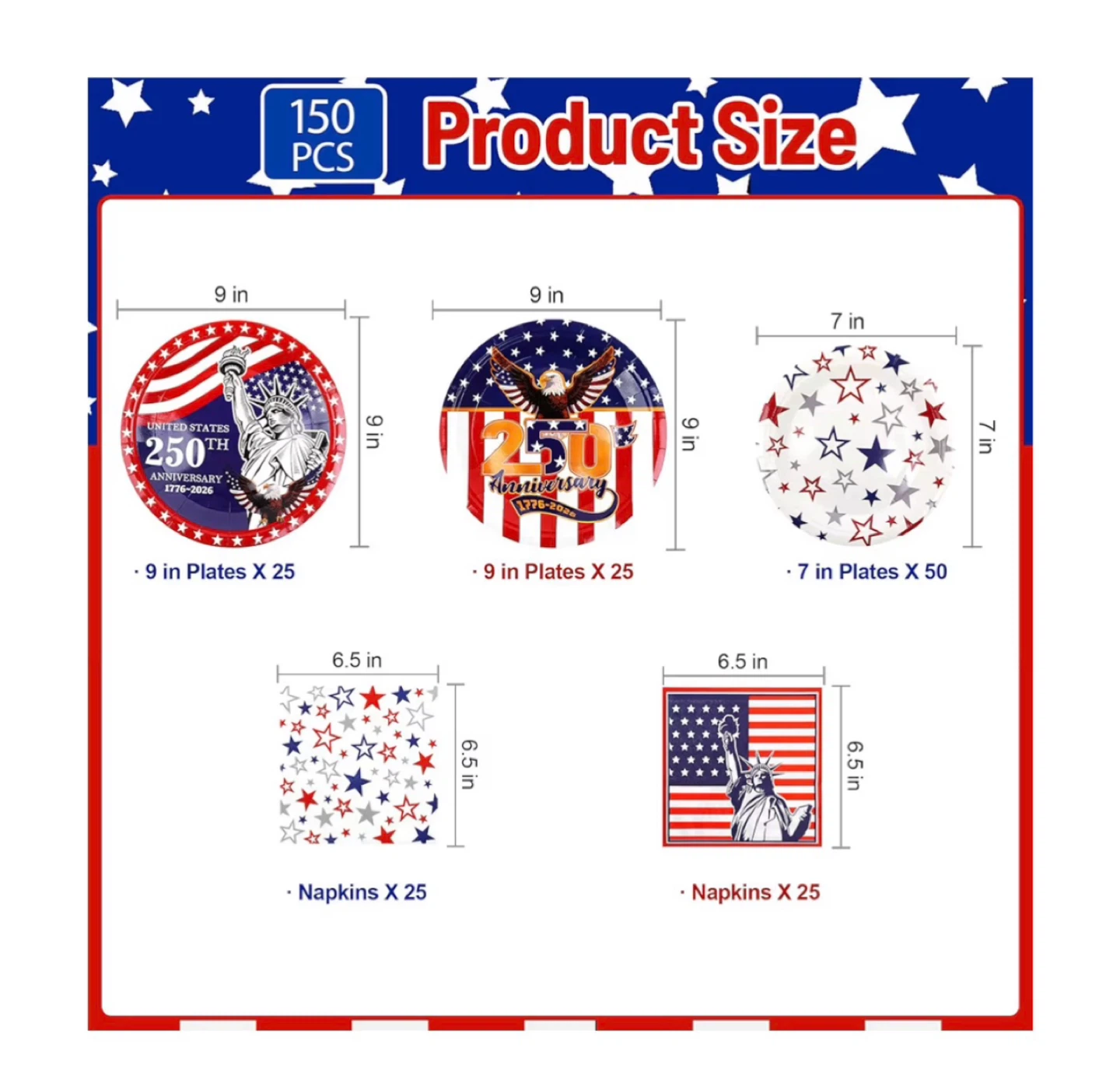 Brand new 4th of July Party Supplies Set for 50 Guests - photo 3