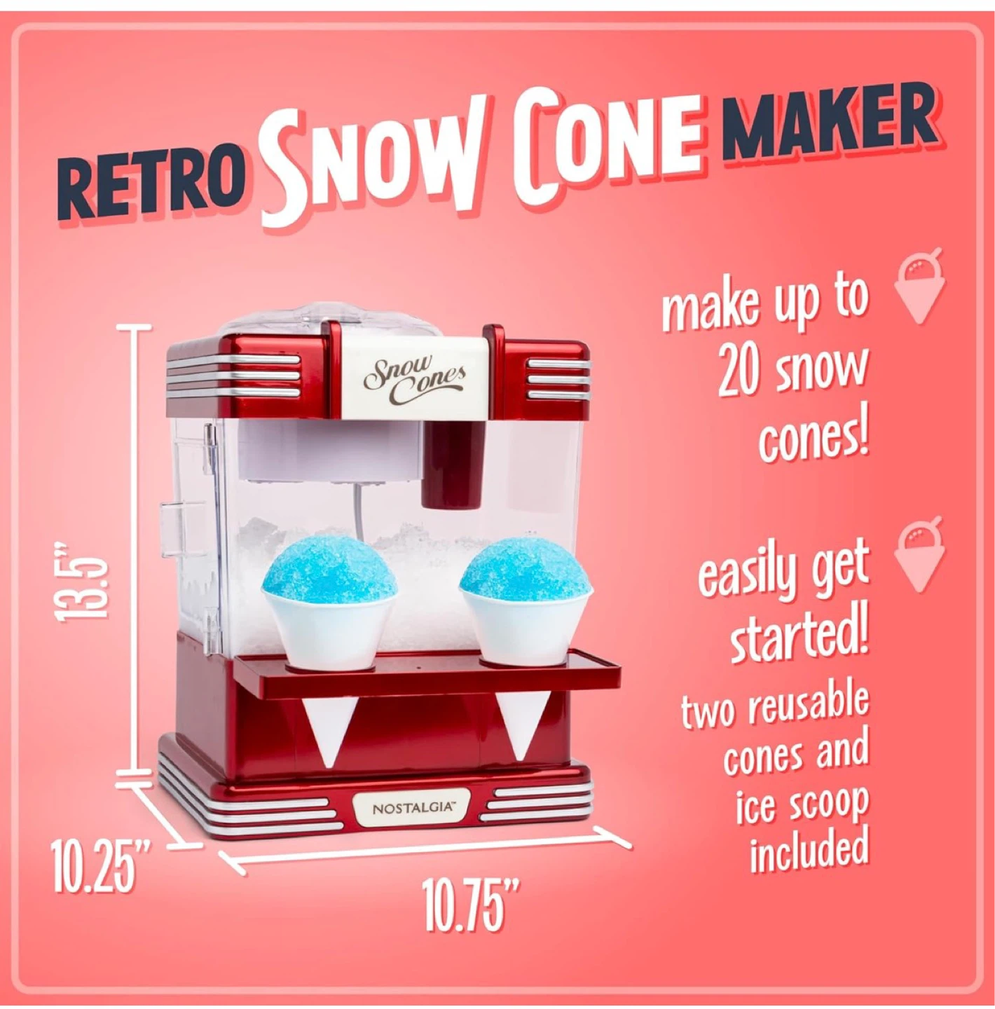 Nostalgia Retro Red Snow Cone Maker - photo 3