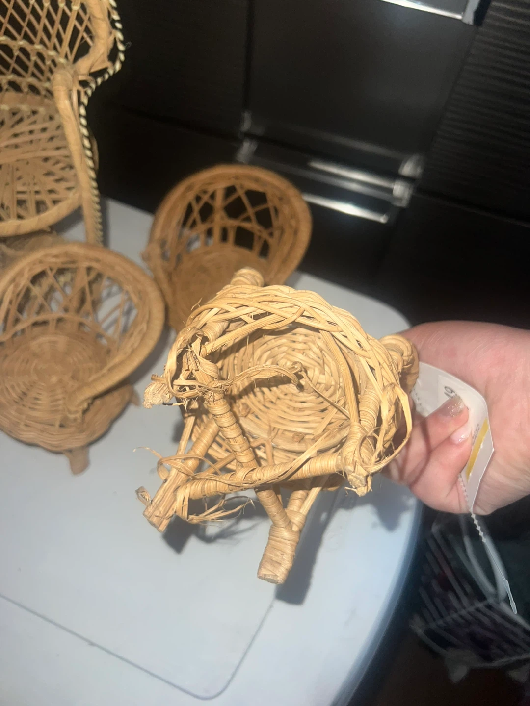 Woven Wicker Miniature Dollhouse Chairs ⚽ - photo 2