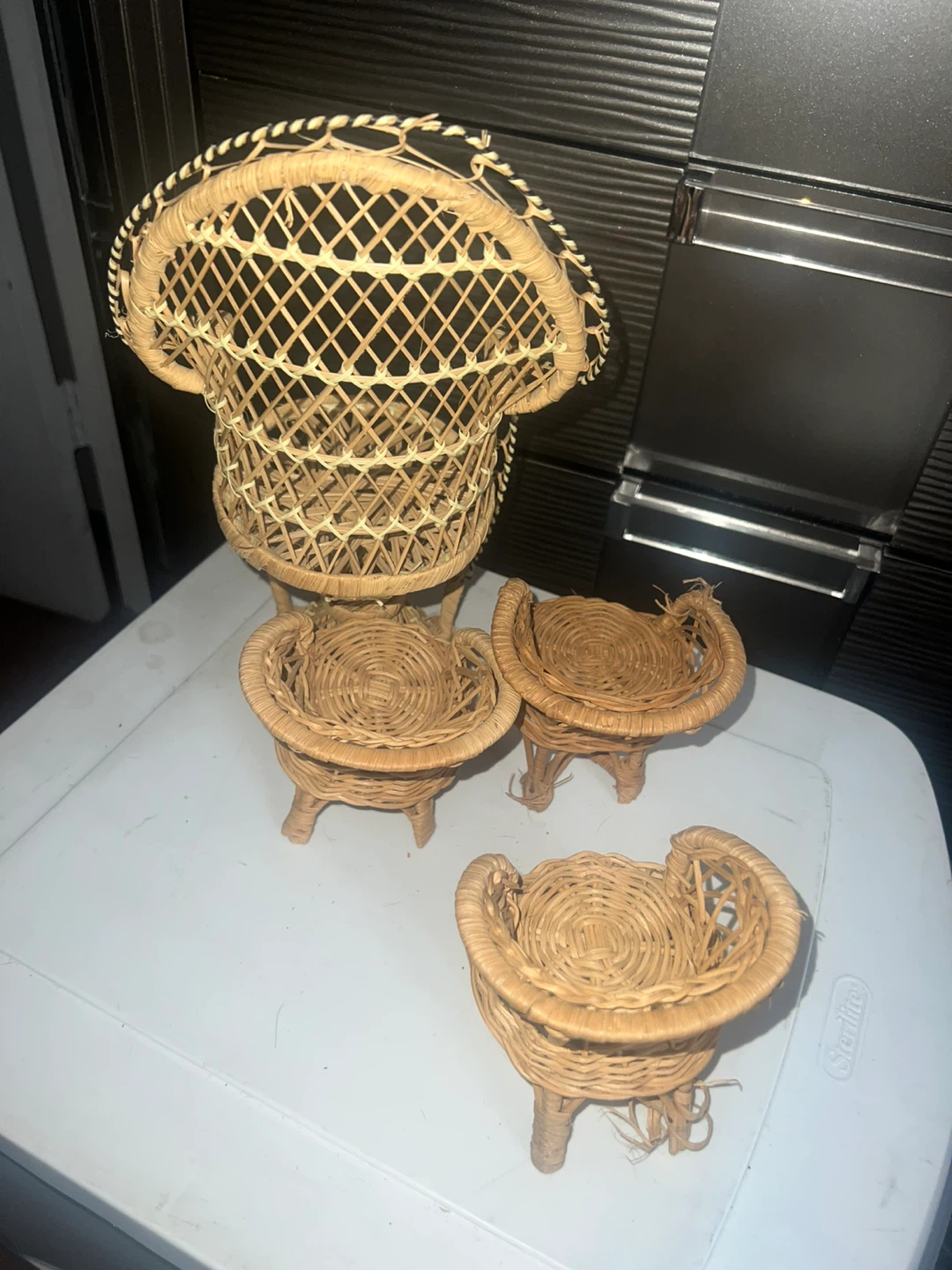 Woven Wicker Miniature Dollhouse Chairs ⚽ - photo 3