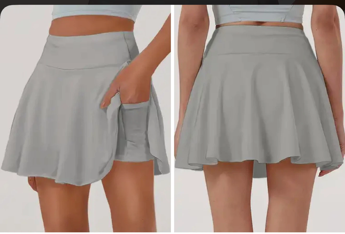 Grey Athletic Skort with Pockets. Size large