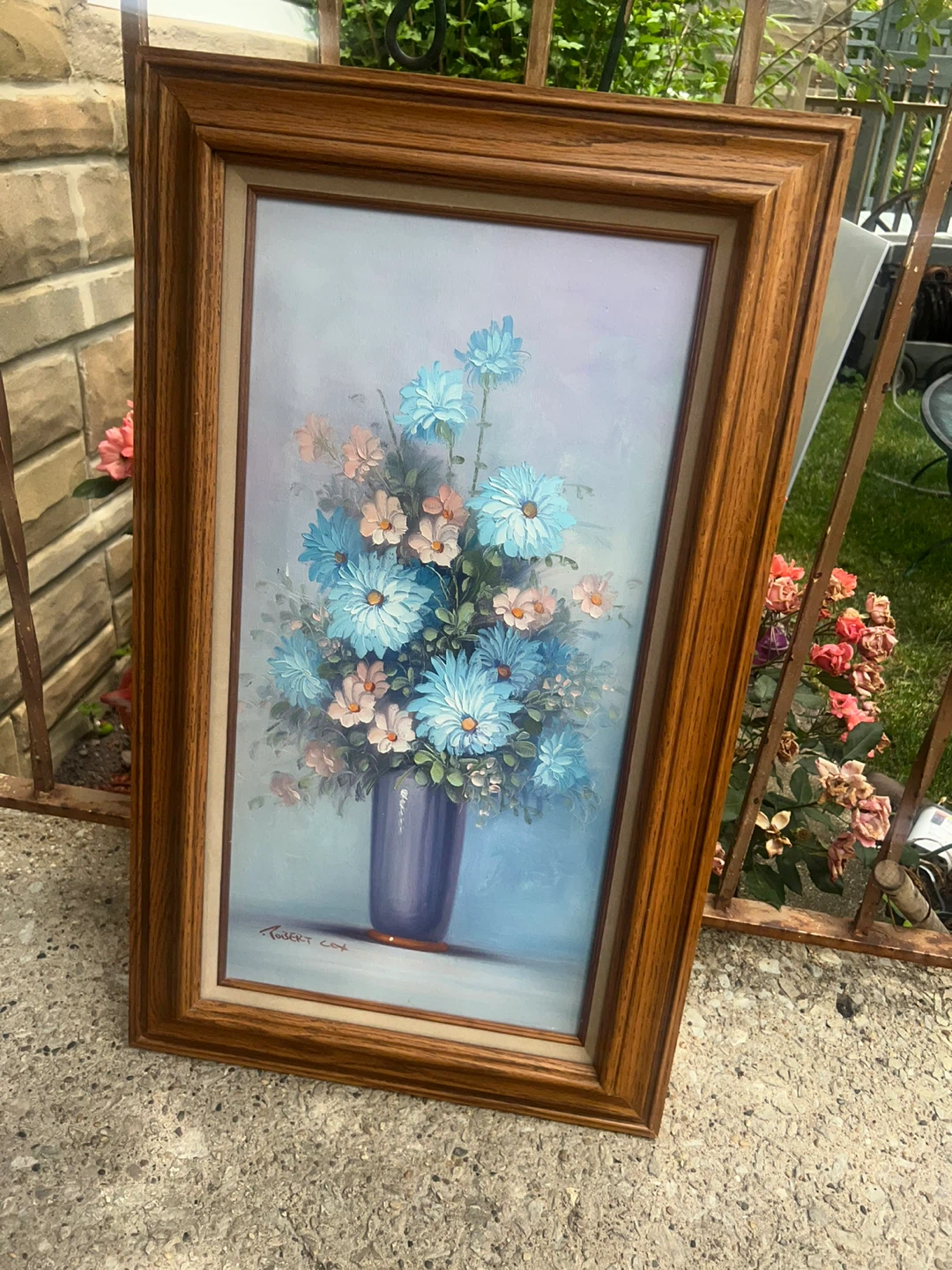 Framed Floral Painting by Robert Cox ⚽