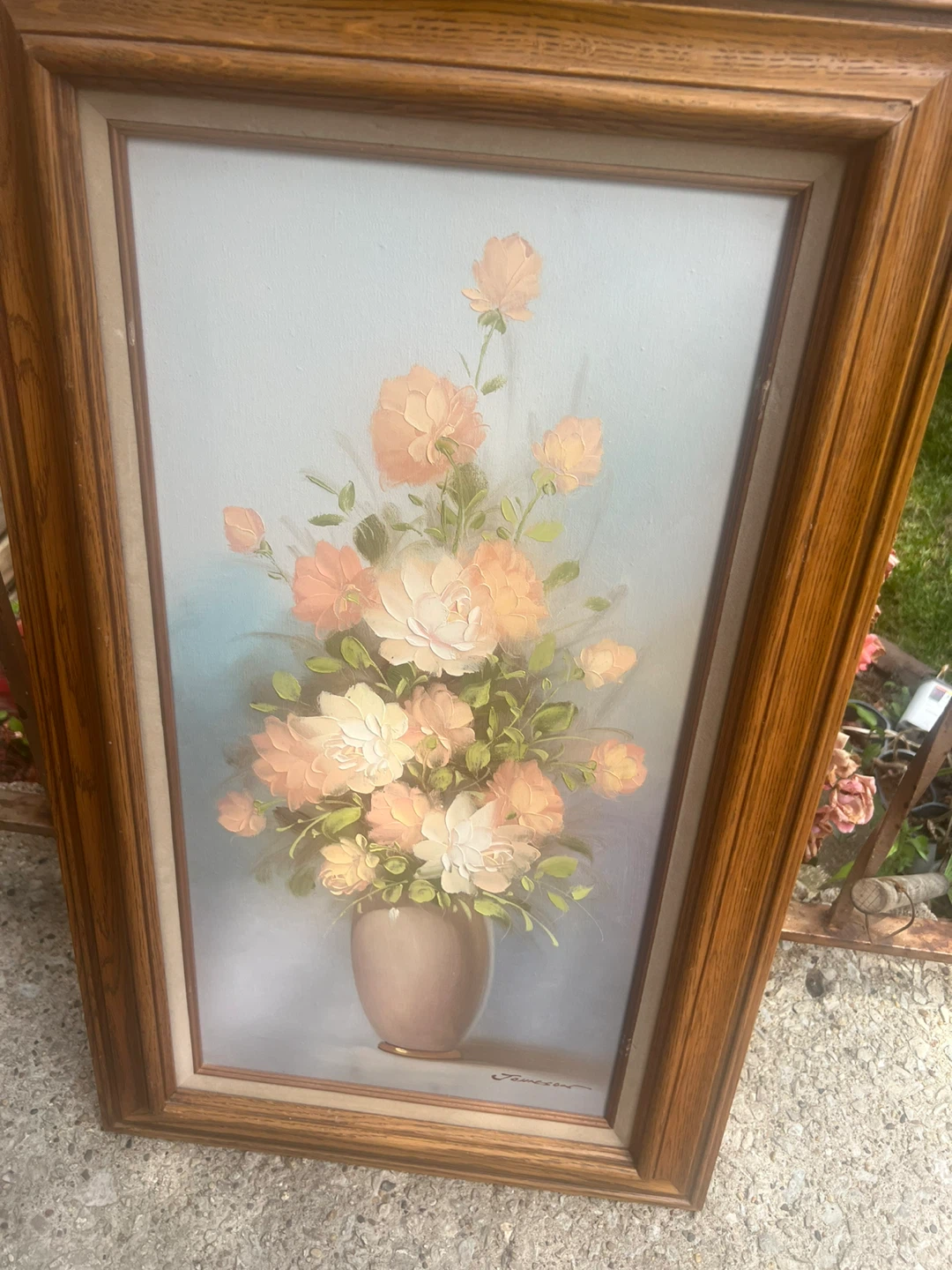 Framed Floral Oil Painting ⚽ - photo 3