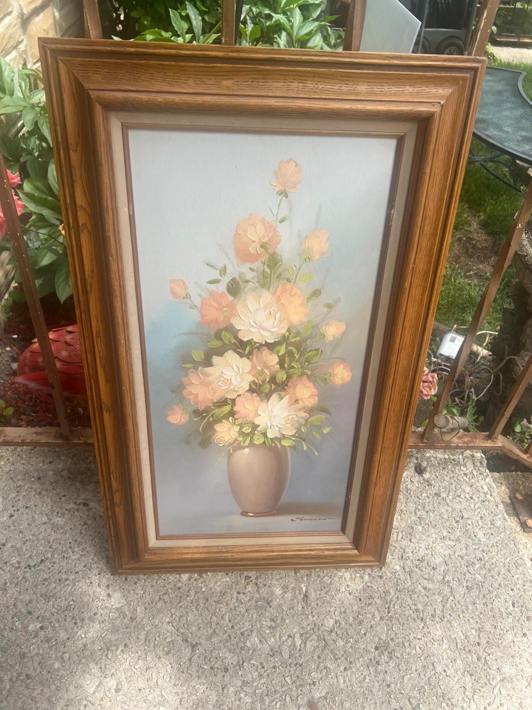 Framed Floral Oil Painting ⚽ - photo 2