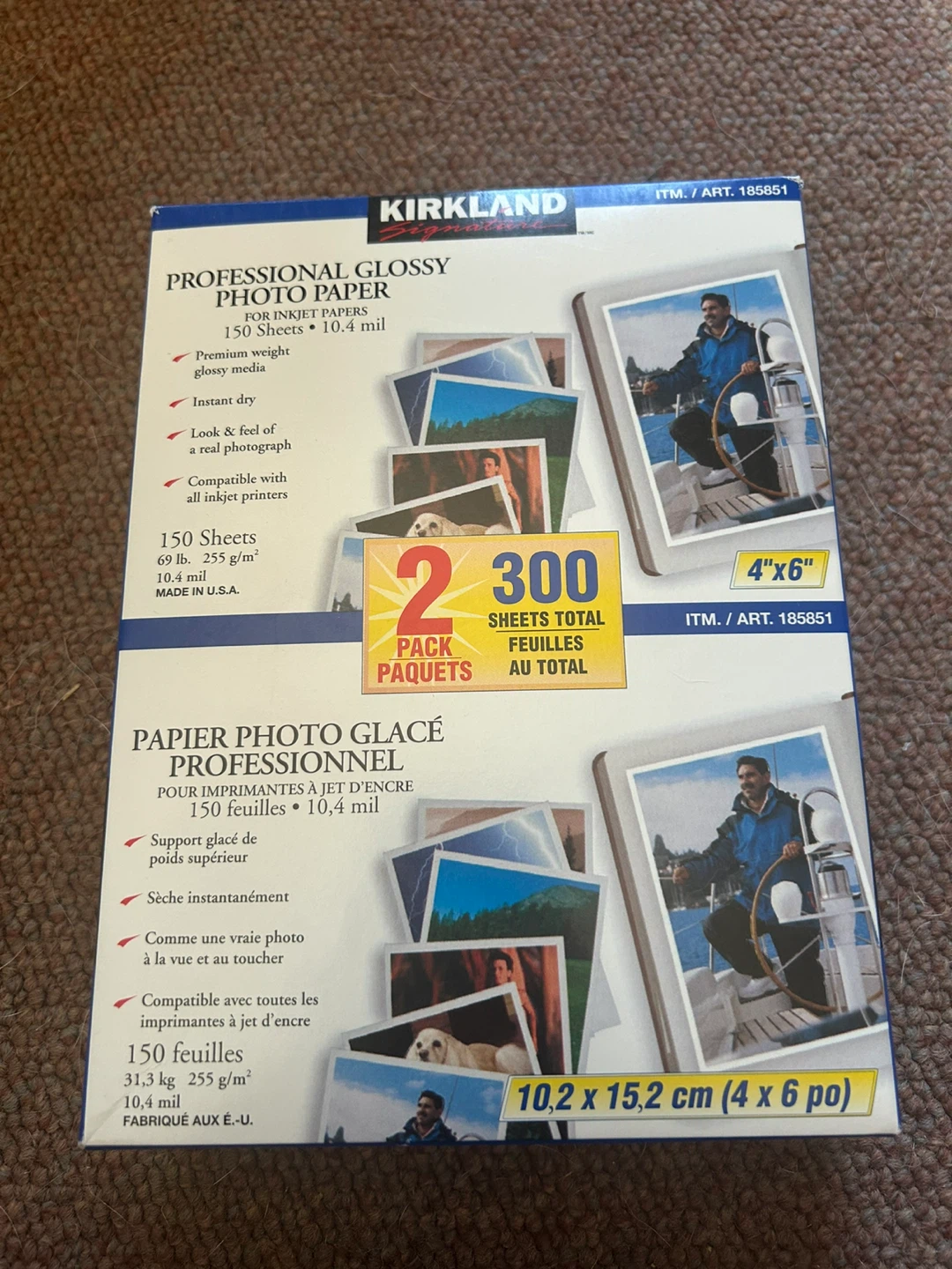 Kirkland Professional Glossy Photo Paper 4"x6" & 10.2"x15.2cm⚽️