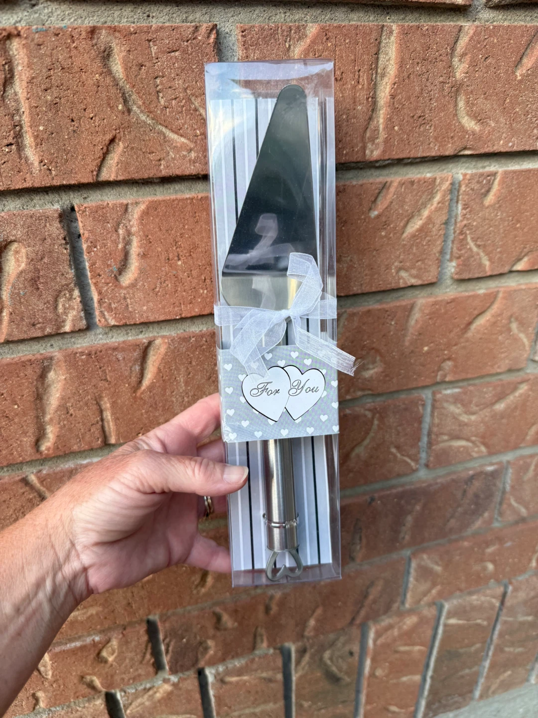 Silver Cake Server with Heart Handle - photo 2