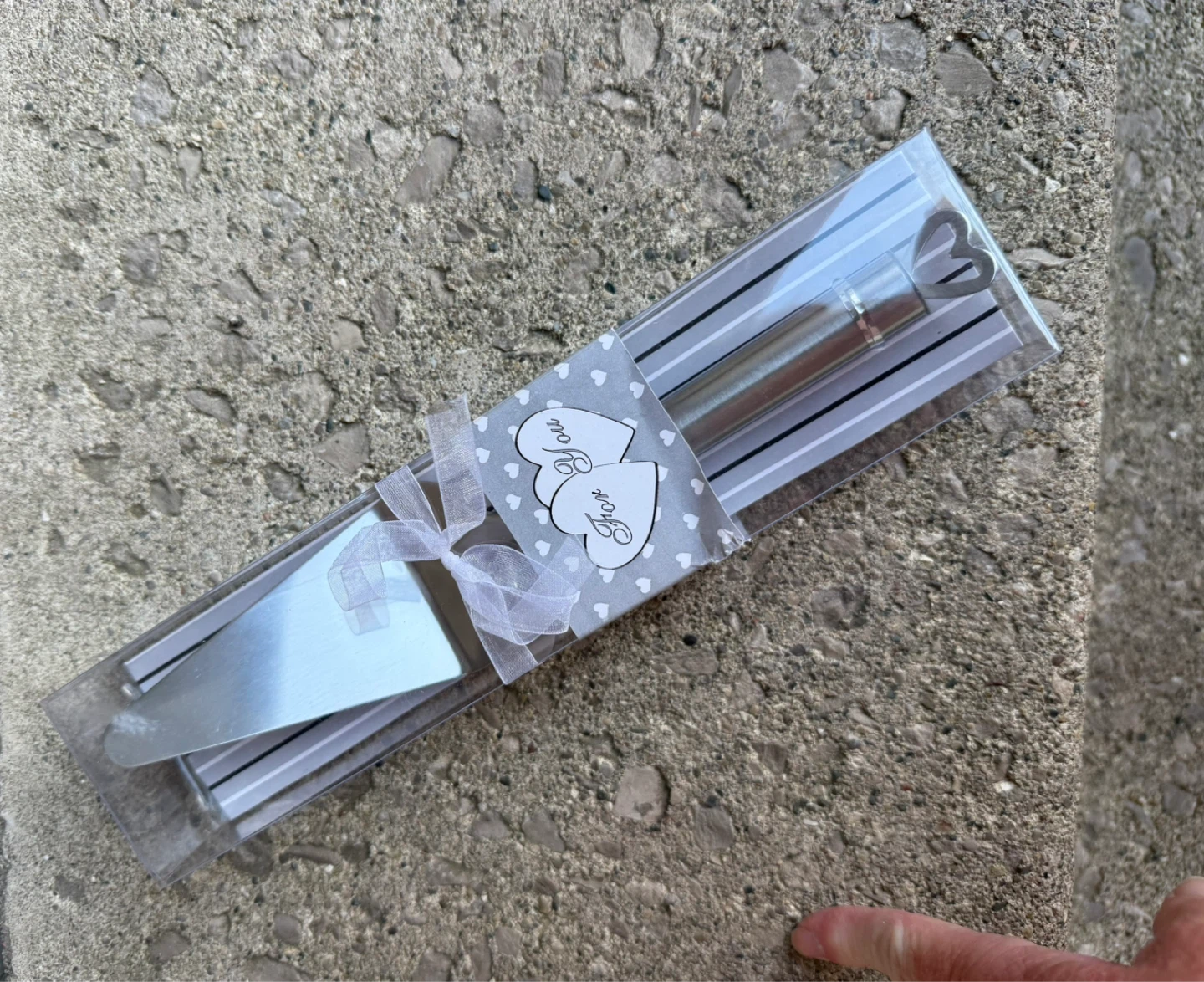Silver Cake Server with Heart Handle