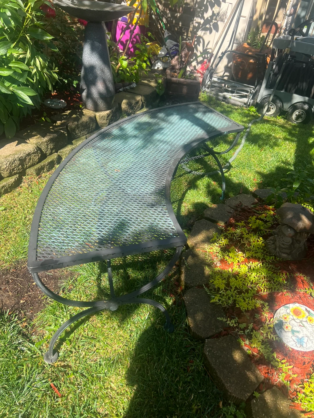 Curved Metal Garden Bench ⚽ - photo 3