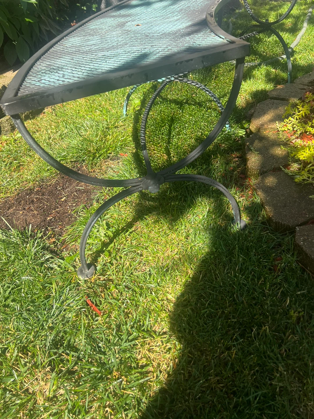 Curved Metal Garden Bench ⚽ - photo 4