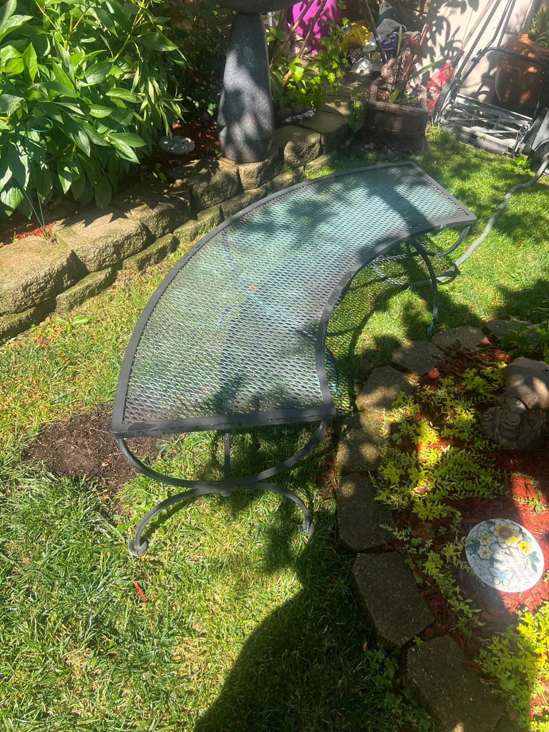 Curved Metal Garden Bench ⚽ - photo 2